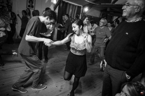 Fukuhara swing dancing at "Gibus Club"  in Paris. Courtesy of Piksha Photographie