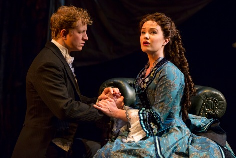 Jeremy Hays as Raoul & Sierra Boggess as Christine– “Twisted every way…” in THE PHANTOM OF THE OPERA, in New York City. Photo credit: Matthew Murphy.