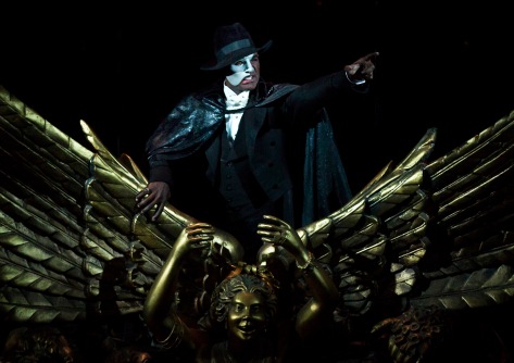 Tony Award nominee Norm Lewis as The Phantom in THE PHANTOM OF THE OPERA, in New York City.  Photo credit: Matthew Murphy.